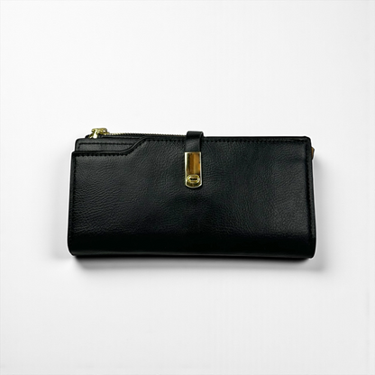 PORTAFOGLIO DONNA COMPATTO CON ZIP E CHIUSURA METALLICA