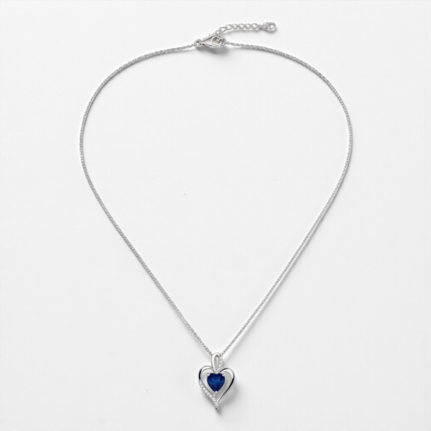 COLLANA IN ARGENTO CON CIONDOLO CUORE - DIVERSE COLORAZIONI