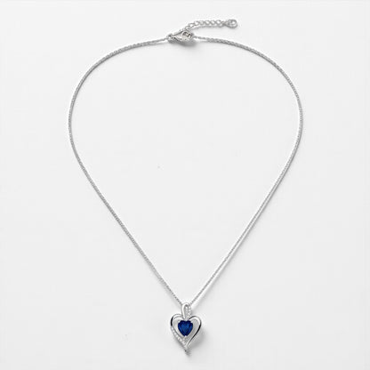 COLLANA IN ARGENTO CON CIONDOLO CUORE - DIVERSE COLORAZIONI