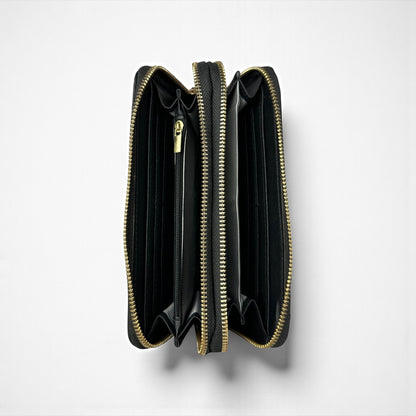 PORTAFOGLIO DONNA CON ZIP E FINITURA GEOMETRICA