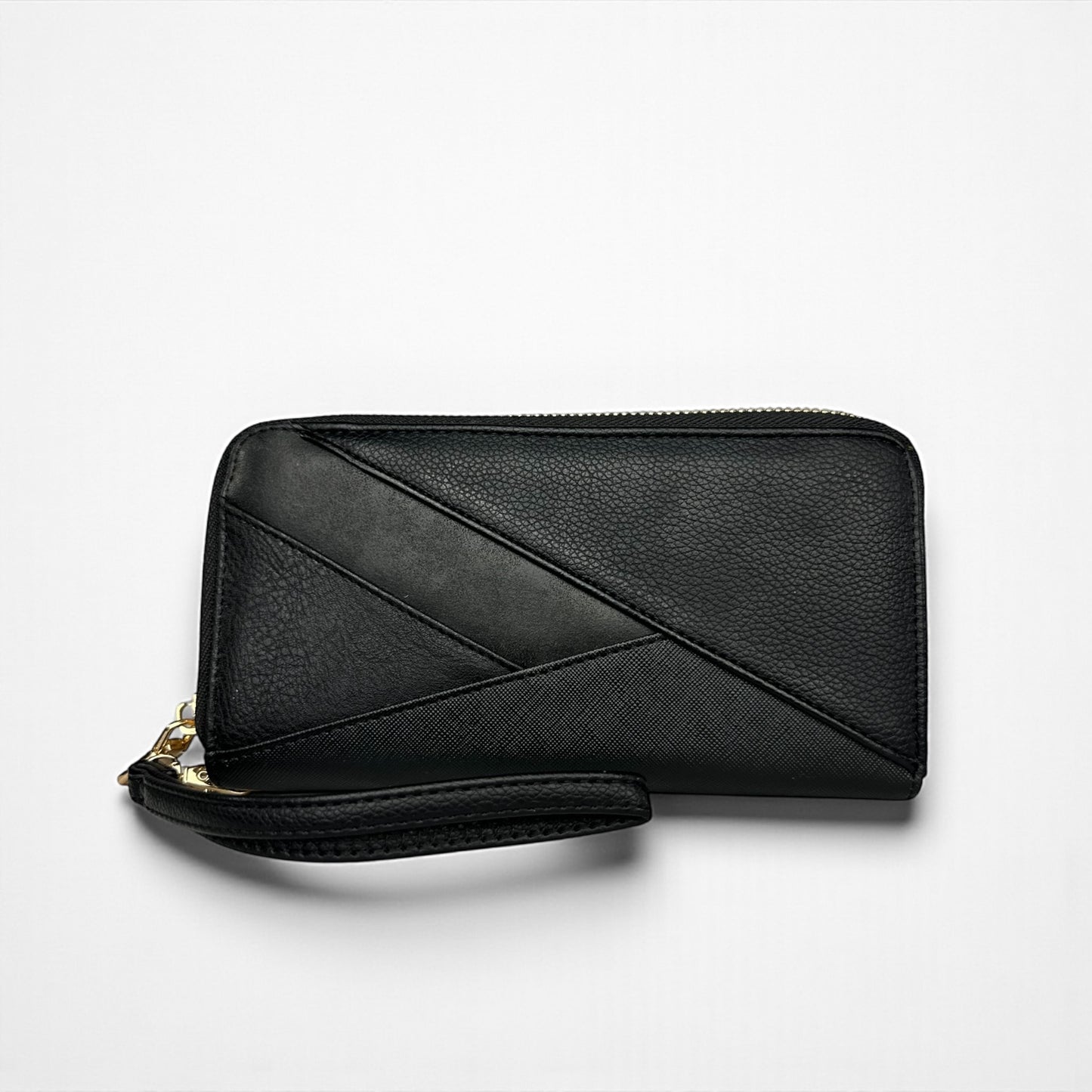 PORTAFOGLIO DONNA CON ZIP E FINITURA GEOMETRICA