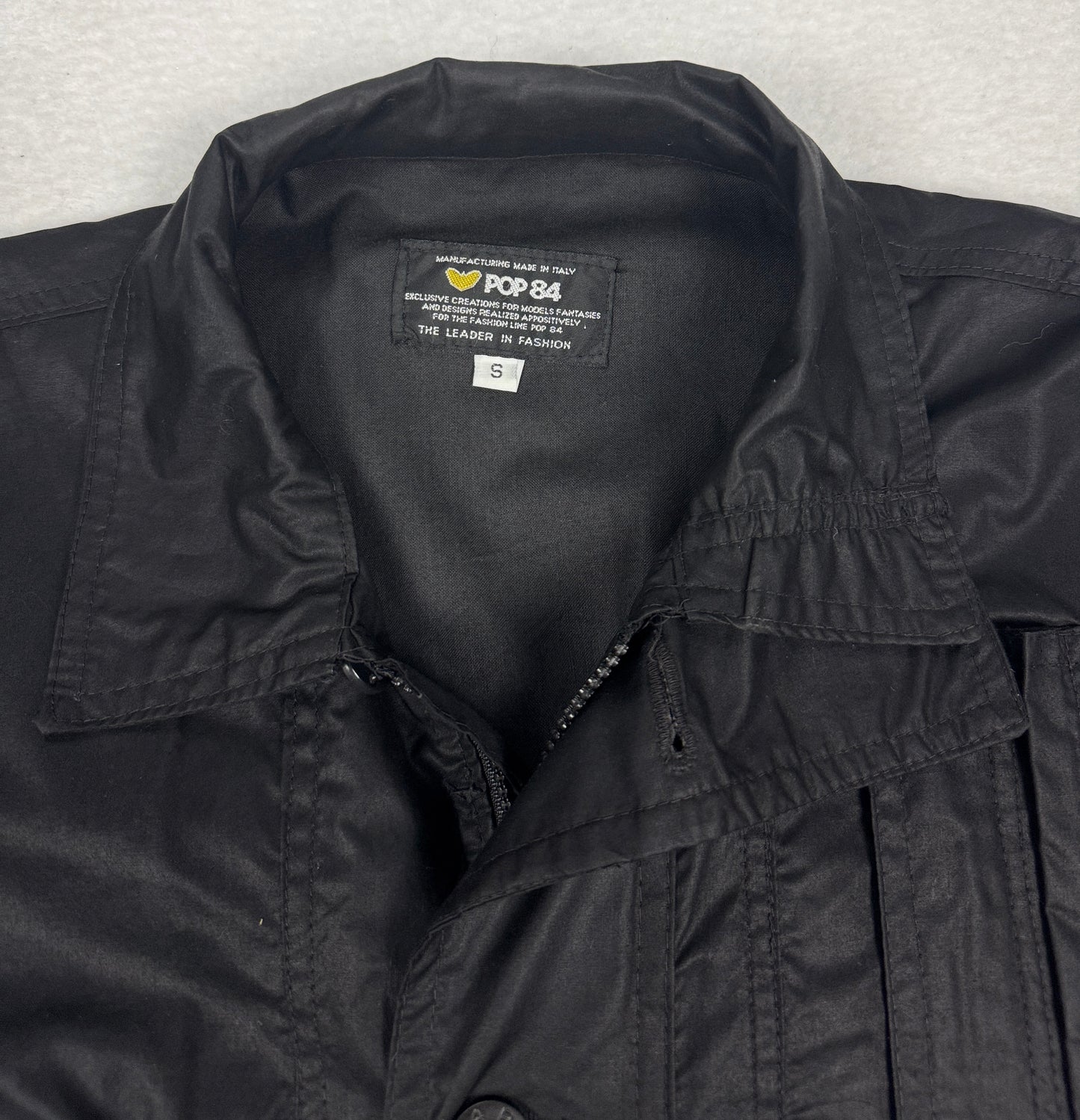 Giacca Vintage "POP 84" Utility Jacket – Total Black taglia S