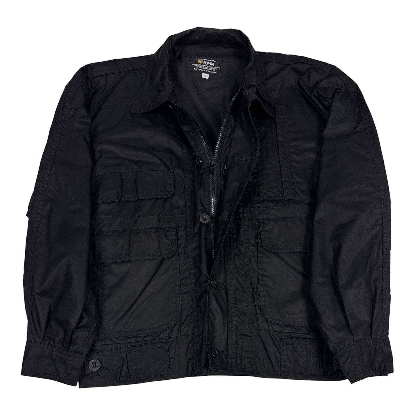 Giacca Vintage "POP 84" Utility Jacket – Total Black taglia S