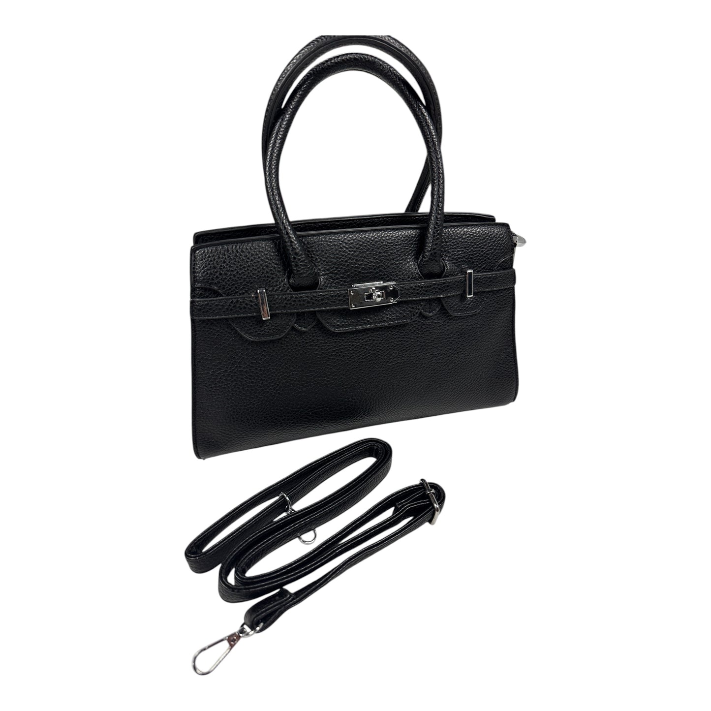 Borsa a Mano e Tracolla " Retro Classic" - Nero Martellato