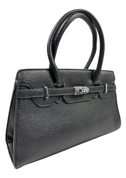 Borsa a Mano e Tracolla " Retro Classic" - Nero Martellato