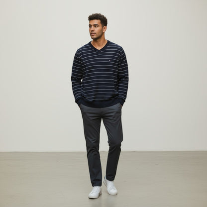 TOMMY HILFIGER - SECOND-HAND - PULLOVER A RIGHE - UOMO